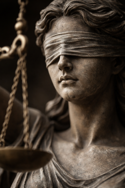 socha spravodlivosti detail