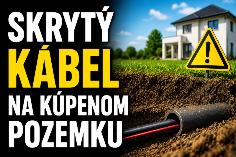 skrytý kábel na pozemku a dom hore na povrchu