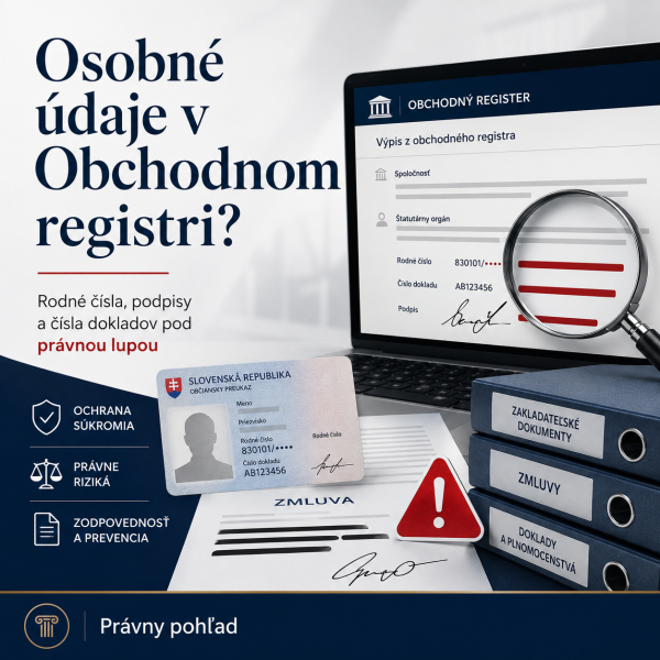 osobné údaje zverejnené v obchodnom registri